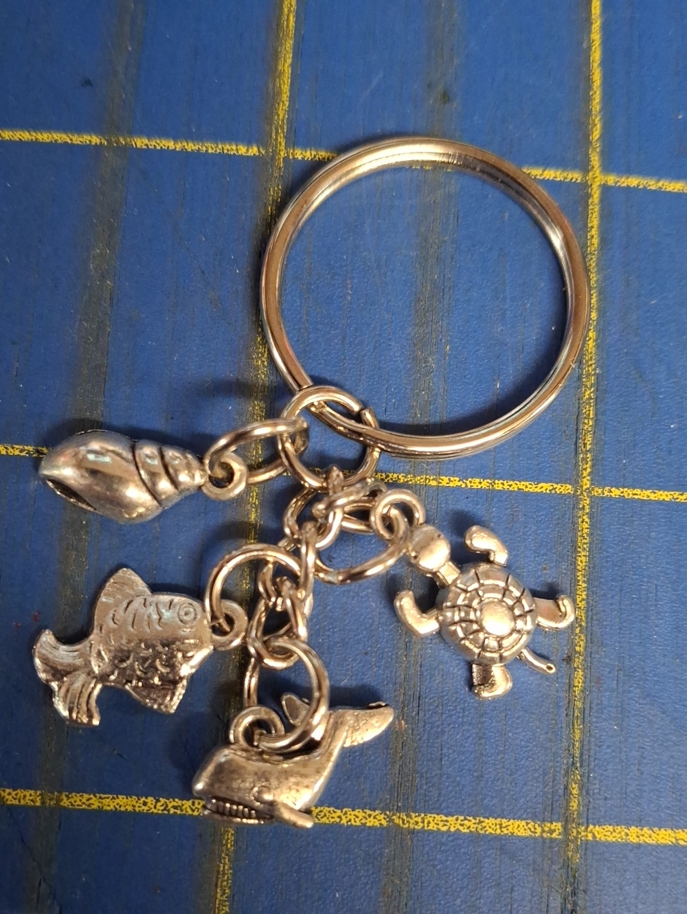 Sea Turtle Fish Whale Shell Silver Keyring Purse Charm